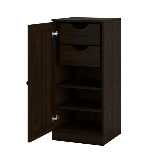17" Espresso Solid Wood Single Door Linen Cabinet