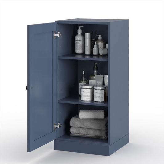 17" French Blue Solid Wood Single Door Linen Cabinet