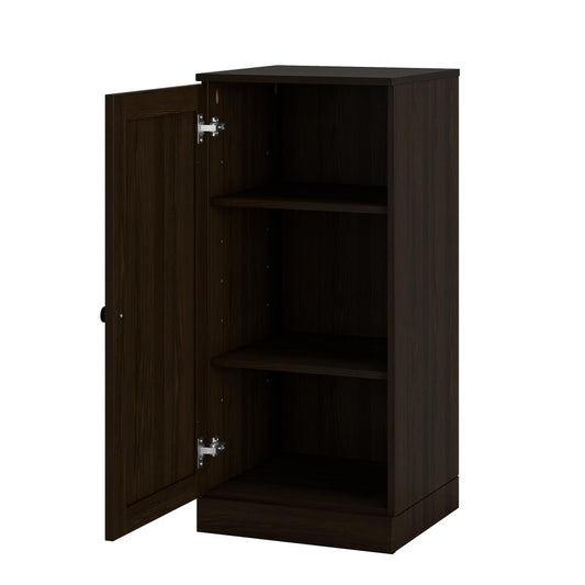 17" Espresso Solid Wood Single Door Linen Cabinet
