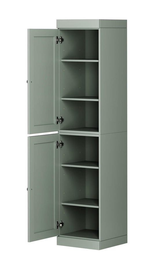 72" Sage Solid Wood Two Door Pantry Or Storage Closet HomeRoots