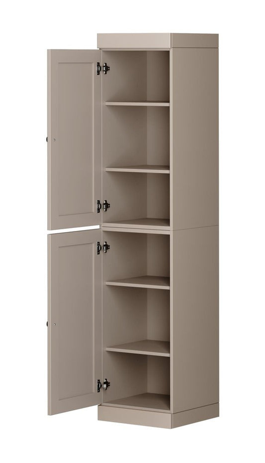 72" Beige Solid Wood Two Door Pantry Or Storage Closet HomeRoots