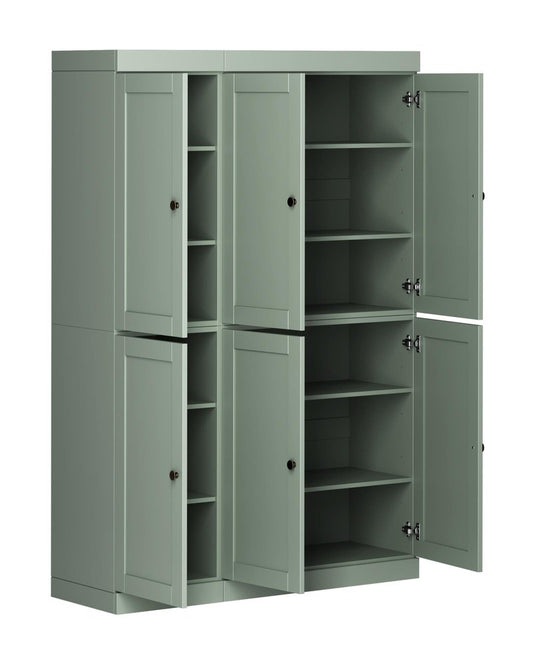 72" Sage Solid Wood 8 Pantry Or Storage Closet HomeRoots