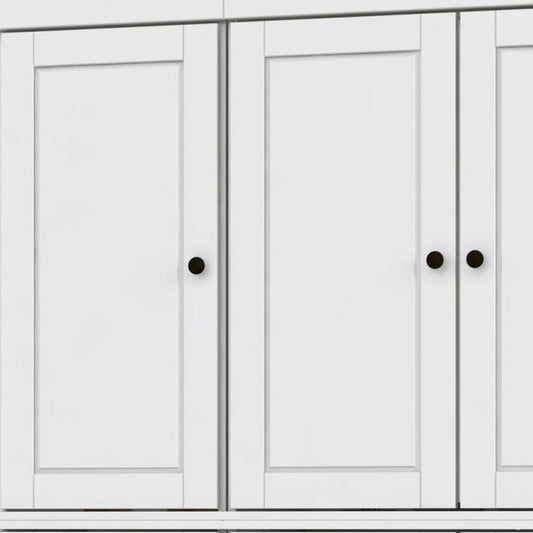 72" White Solid Wood 8 Pantry Or Storage Closet HomeRoots