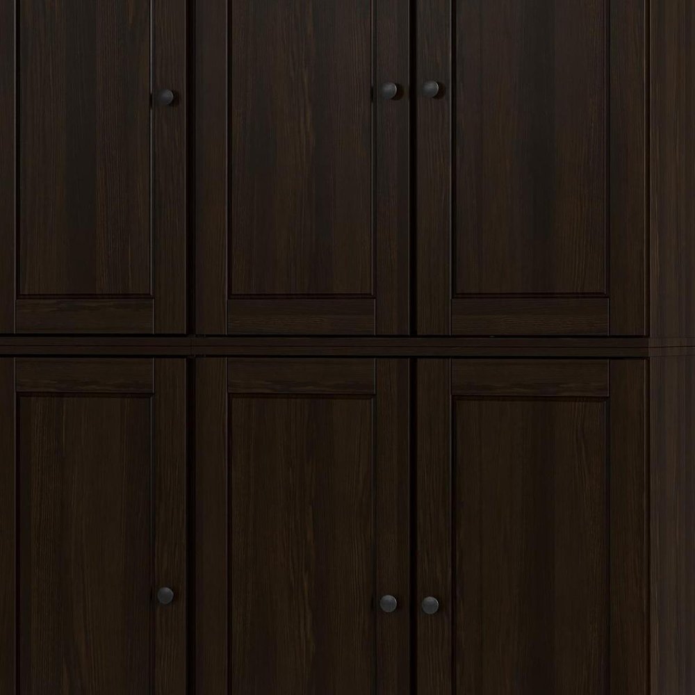 72" Espresso Solid Wood 8 Pantry Or Storage Closet
