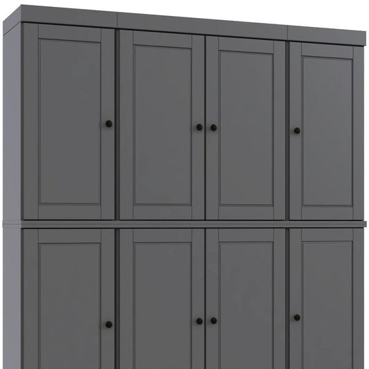 72" Gray Solid Wood 8 Pantry Or Storage Closet HomeRoots