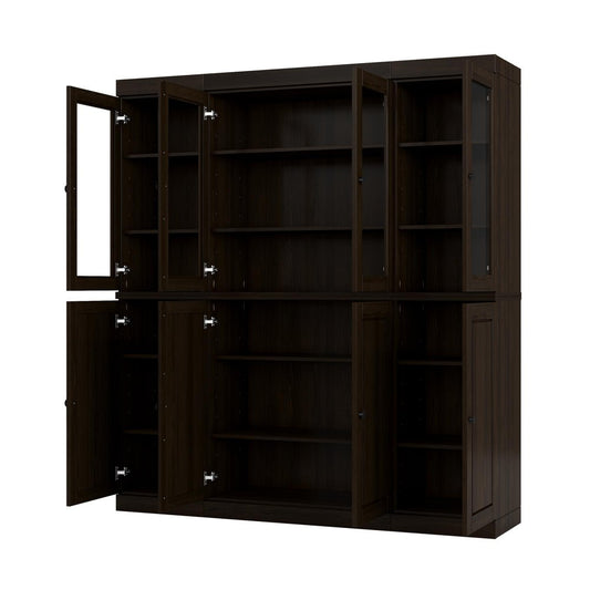 72" Espresso Solid Wood 8 Pantry Or Storage Closet HomeRoots