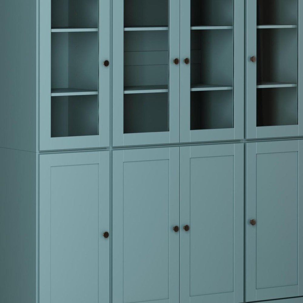 72" Aqua Solid Wood 8 Pantry Or Storage Closet