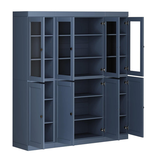 72" French Blue Solid Wood 8 Pantry Or Storage Closet HomeRoots
