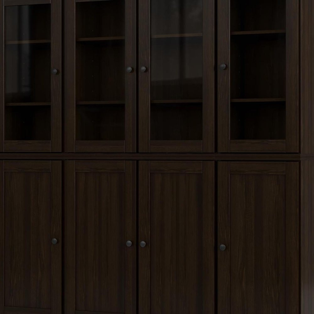 72" Espresso Solid Wood 8 Pantry Or Storage Closet