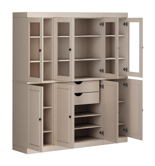 72" Beige Solid Wood 8 Two Drawer Pantry Or Storage Closet HomeRoots
