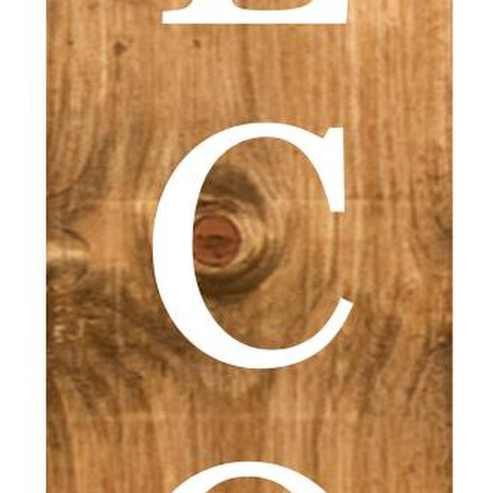 59" Natural And White Solid Wood Welcome Porch Sign