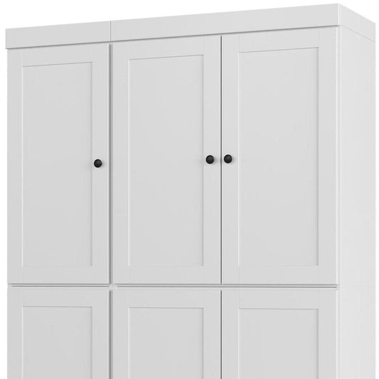 72" French Blue Solid Wood Six Door Two Drawer Pantry Or Storage Closet HomeRoots
