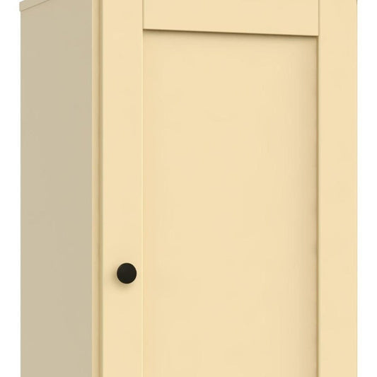 36" Yellow Solid Wood Adjustable Three Tier Library Bookcase with One Door