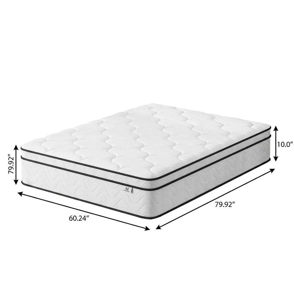 10" Twin Gel Memory Foam Medium Chevron Hybrid Mattress HomeRoots