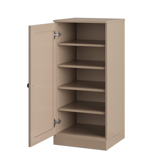 Beige Ten Pair Solid WoodShoe Storage Cabinet