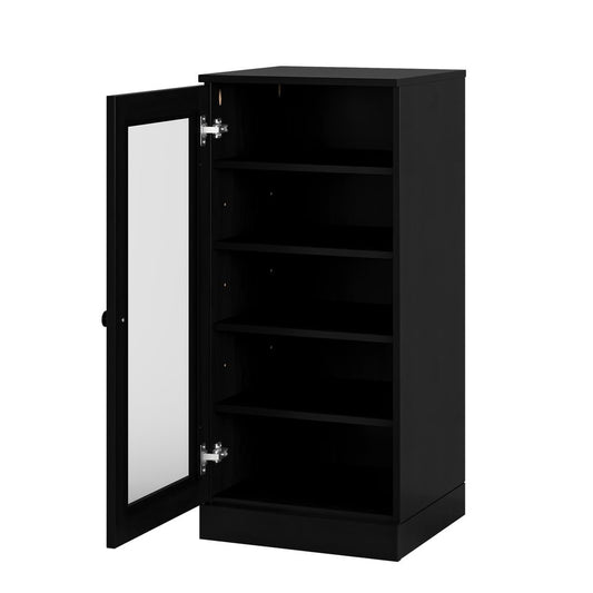Black Ten Pair Solid WoodShoe Storage Cabinet