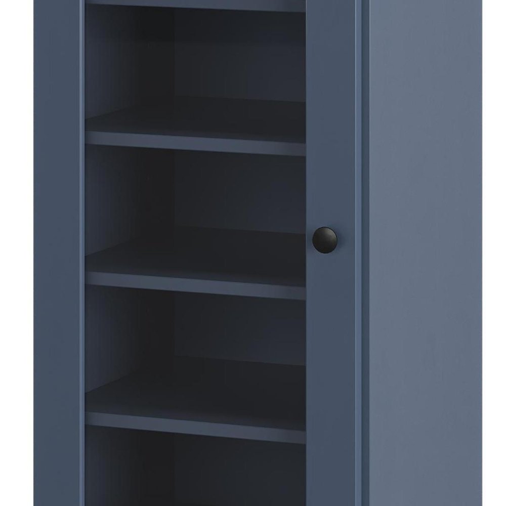 French Blue Ten Pair Solid WoodShoe Storage Cabinet