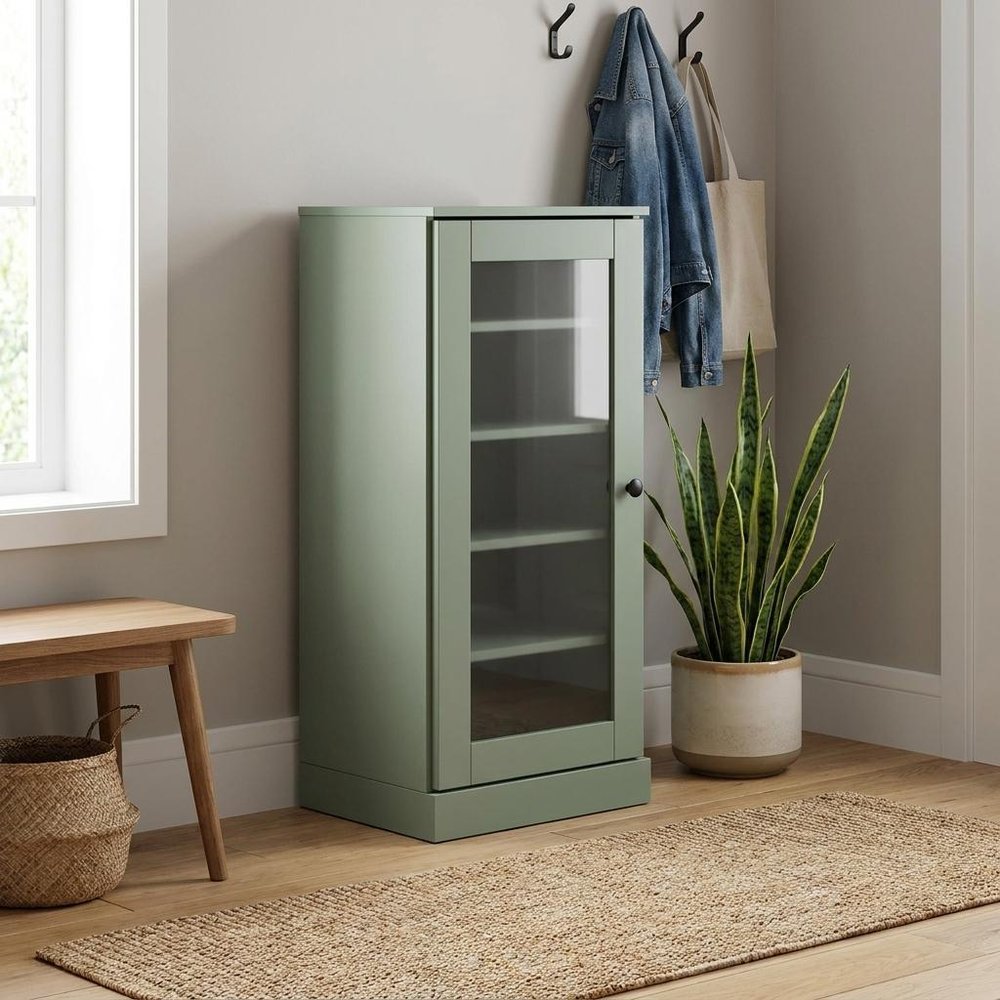 Sage Ten Pair Solid WoodShoe Storage Cabinet HomeRoots
