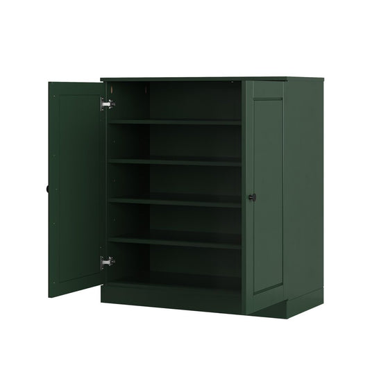 Green Twenty Pair Solid WoodShoe Storage Cabinet