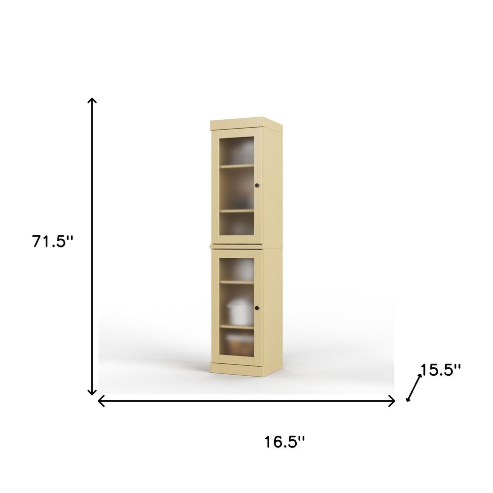 72" Yellow Solid Wood Two Door Pantry Or Storage Closet HomeRoots