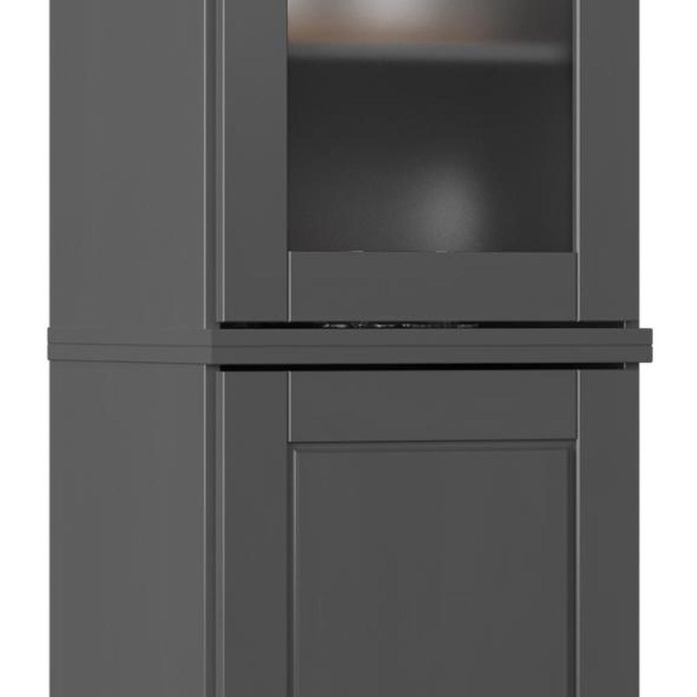 72" Gray Solid Wood Two Door Pantry Or Storage Closet