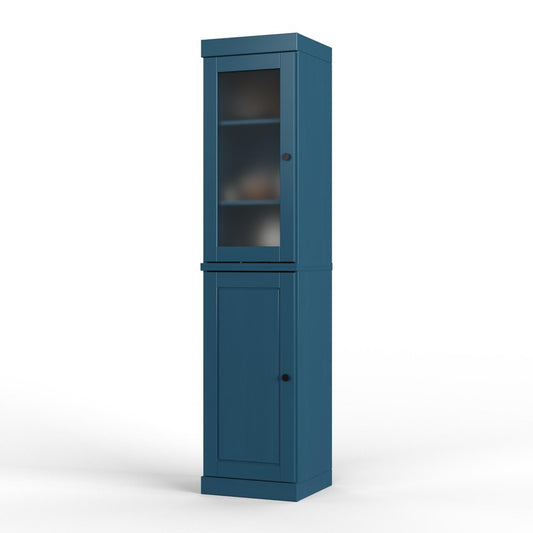 72" Teal Blue Solid Wood Two Door Pantry Or Storage Closet HomeRoots
