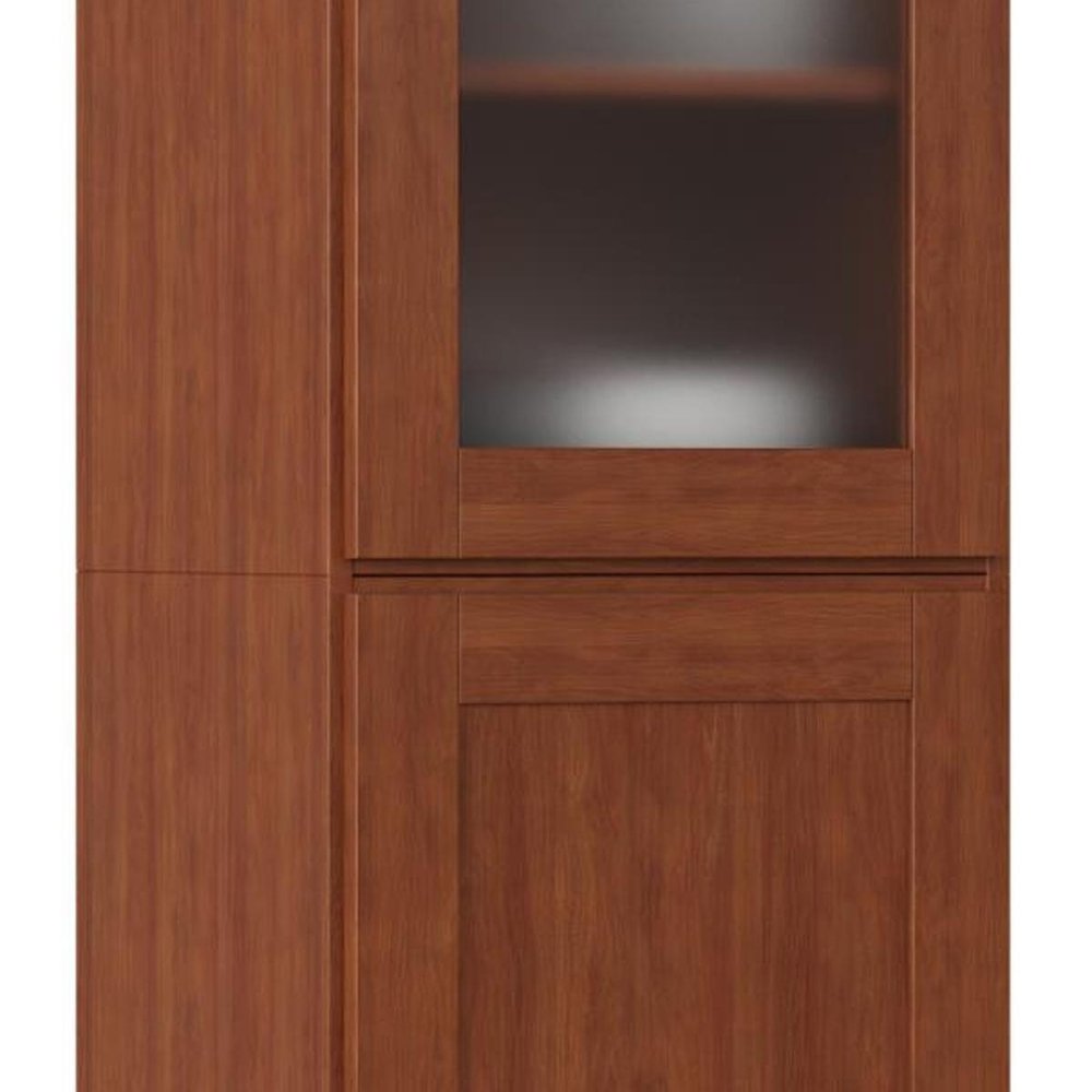 72" Coffee Solid Wood Two Door Pantry Or Storage Closet