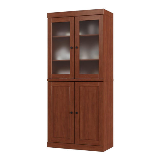 72" Coffee Solid Wood Four Door Pantry Or Storage Closet HomeRoots
