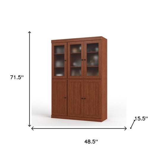 72" Coffee Solid Wood Six Door Two Drawer Pantry Or Storage Closet HomeRoots
