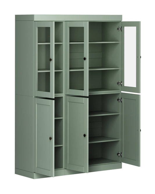 72" Sage Solid Wood Six Door Pantry Or Storage Closet HomeRoots