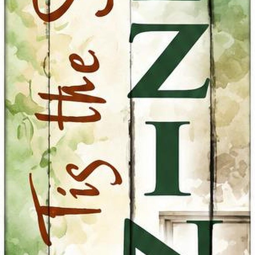 46" Brown White And Green Solid Wood Tis the Season Freezin Porch Sign HomeRoots