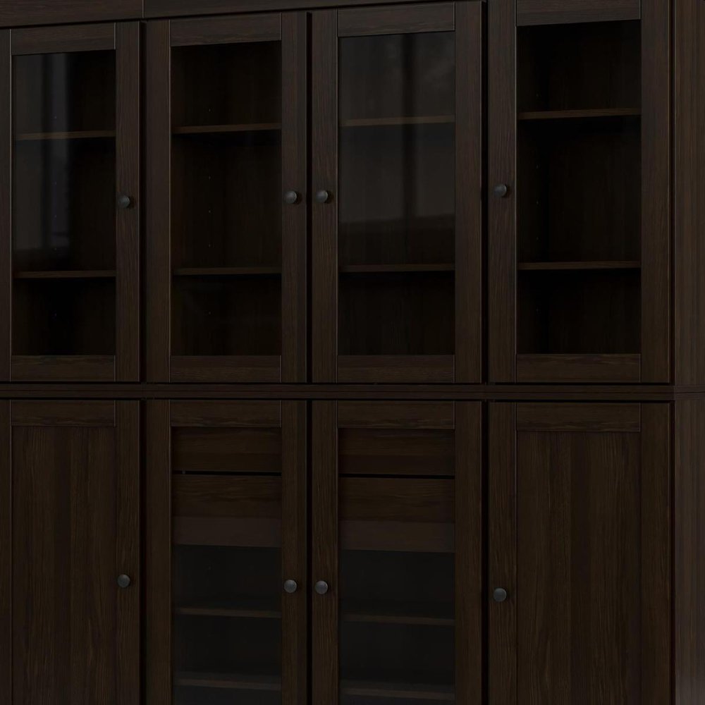72" Espresso Solid Wood 8 Two Drawer Pantry Or Storage Closet