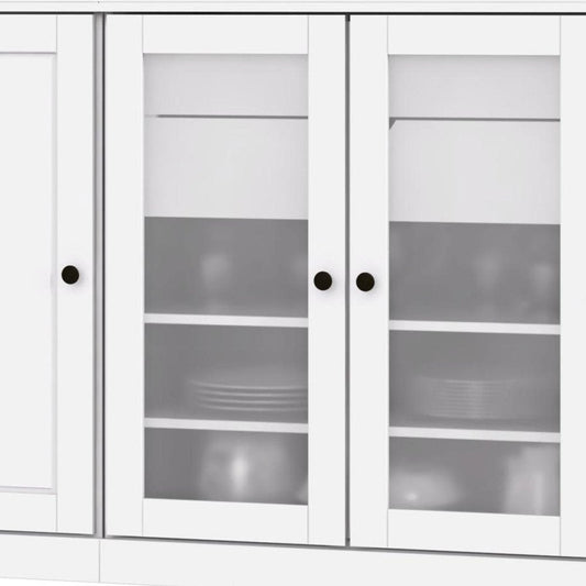 72" White Solid Wood 8 Two Drawer Pantry Or Storage Closet HomeRoots