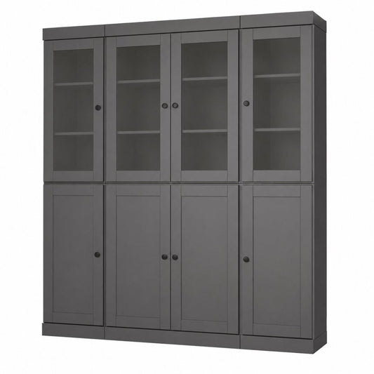 72" Gray Solid Wood 8 Pantry Or Storage Closet HomeRoots