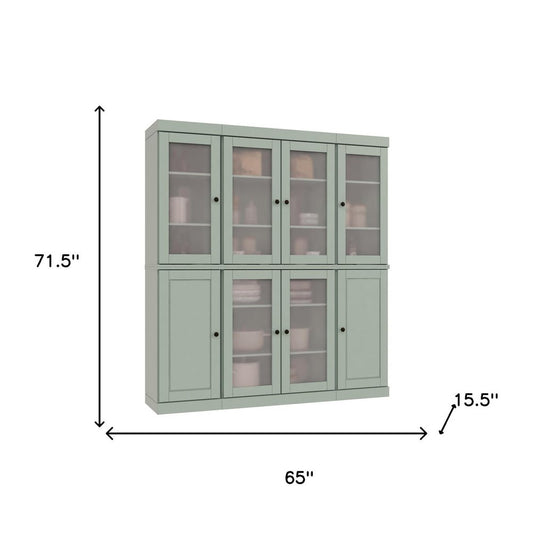 72" Sage Solid Wood 8 Pantry Or Storage Closet HomeRoots