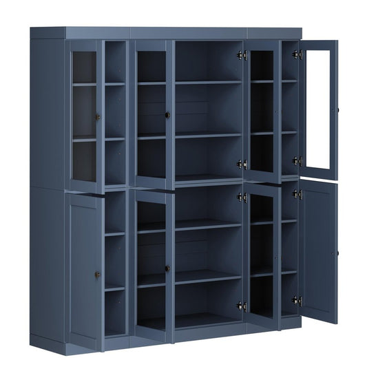 72" French Blue Solid Wood 8 Pantry Or Storage Closet HomeRoots