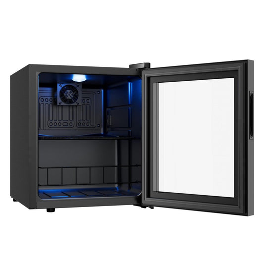 20" X 17" Clear and Black Metal Single Compartment Can Beverage Refrigerator