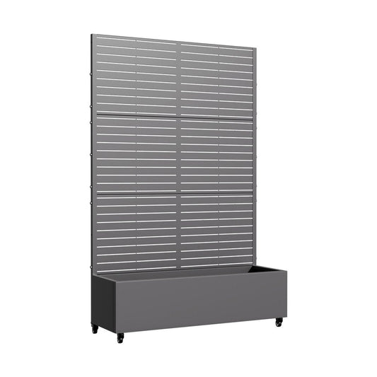 73" X 47" Gray Striped Galvanized Metal Rectangular Planter Box