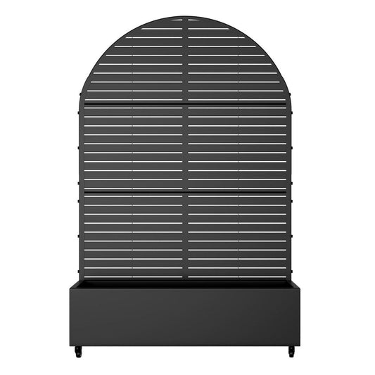 Set of Two Black Striped Galvanized Metal Oval Planter Box