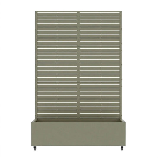 Set of Two Gray Striped Galvanized Metal Rectangular Planter Box
