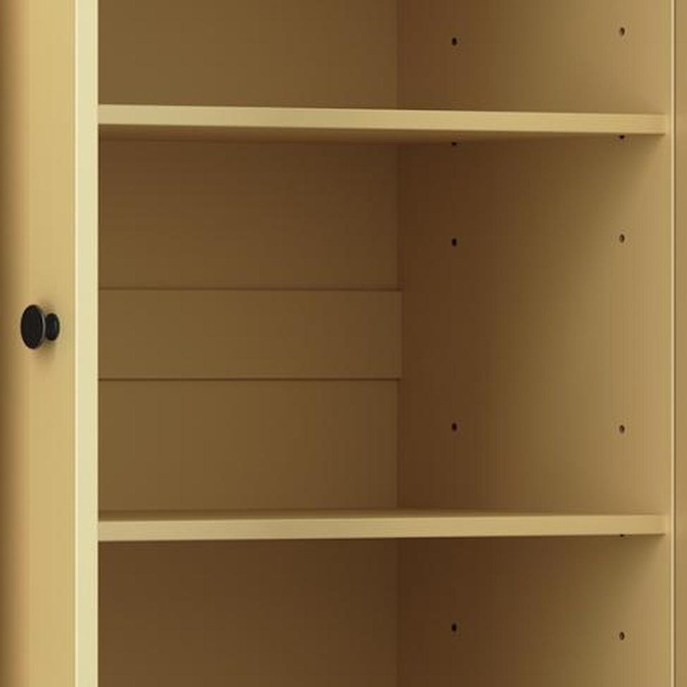 64" Yellow Solid Wood Sideboard With Four Doors