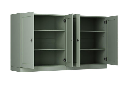 64" Sage Solid Wood Sideboard With Four Doors