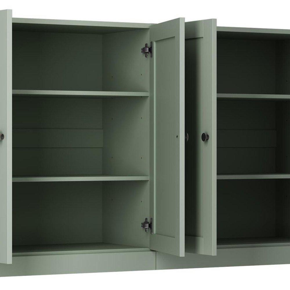 64" Sage Solid Wood Sideboard With Four Doors