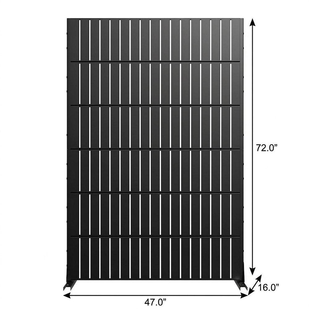 Set Of Two Black Abstract Steel 12 Outdoor Privacy Screen HomeRoots