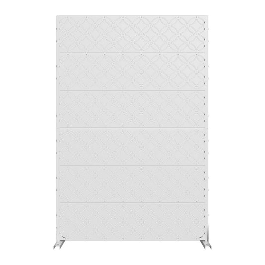 Set Of Two White Geometric Metal 12 Outdoor Privacy Screen