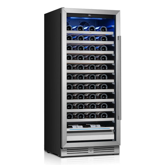 55" X 23" Clear And Black Metal Single Compartment Wine Refrigerator