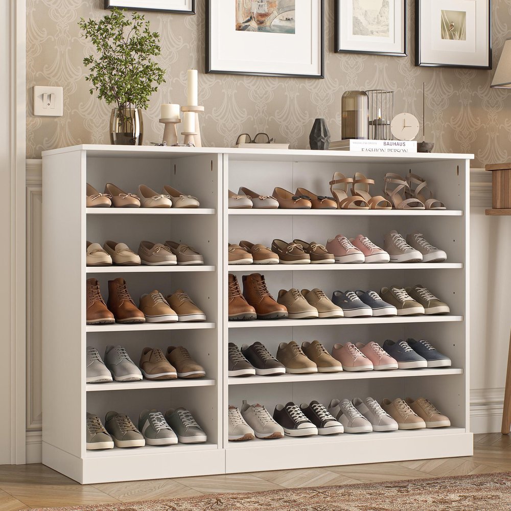 White 30 Solid WoodShoe Storage Cabinet HomeRoots