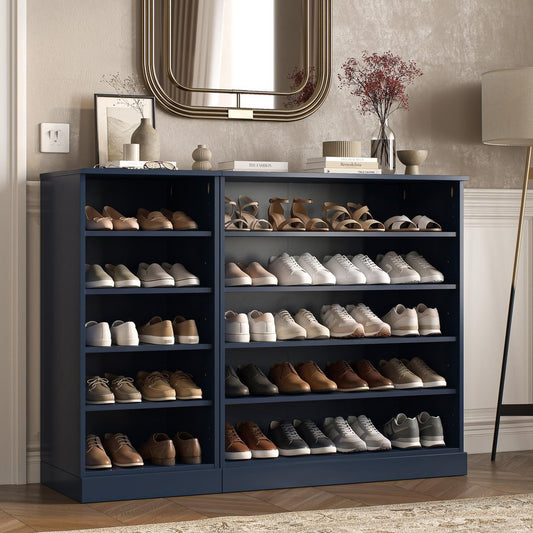 Navy Blue 30 Solid WoodShoe Storage Cabinet