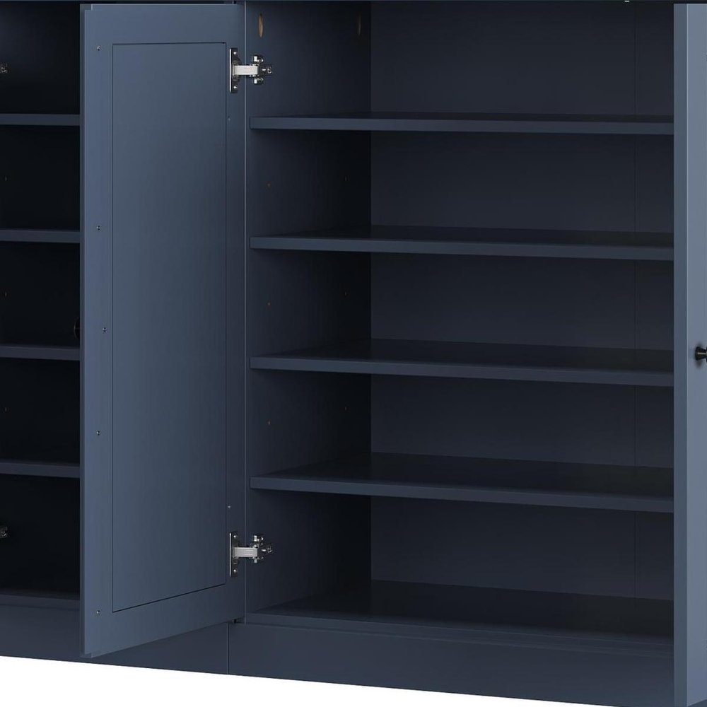 French Blue 30 Solid WoodShoe Storage Cabinet