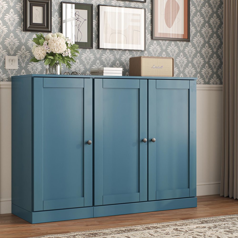 Teal Blue 30 Solid WoodShoe Storage Cabinet HomeRoots